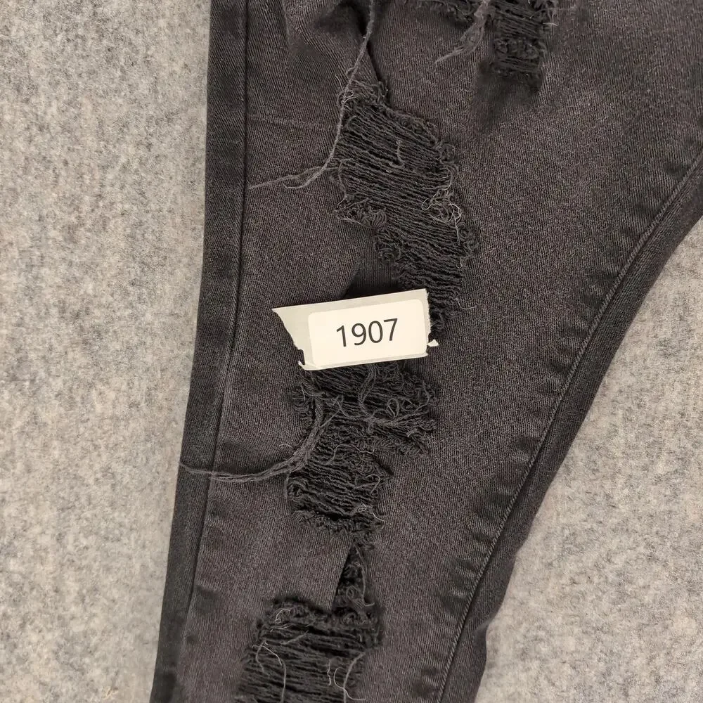 Waimea Jeans Mens 40x36 Black Stacked Fit Skinny Distressed Stretch Cotton